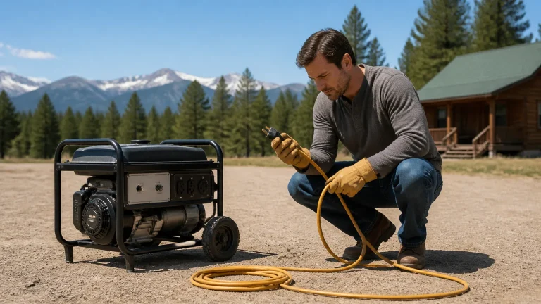 Inspecting an unplugged outdoor cord after a portable generator power cord gets hot